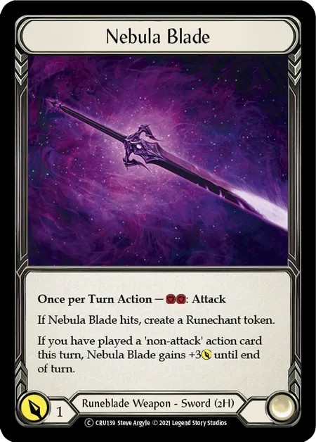 [U-CRU139-Rainbow Foil]Nebula Blade[Common]（Crucible of War Unlimited Edition Runeblade Weapon 2H Sword）【FleshandBlood FaB】