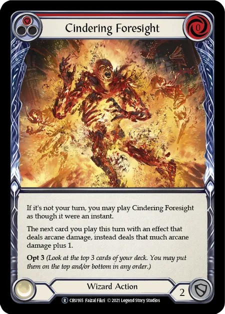 [U-CRU165]Cindering Foresight[Rare]（Crucible of War Unlimited Edition Wizard Action Non-Attack Red）【FleshandBlood FaB】