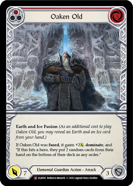 [U-ELE005]Oaken Old[Majestic]（Tales of Aria Unlimited Edition Elemental Guardian Action Attack Red）【FleshandBlood FaB】