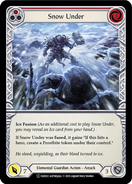 [U-ELE022]Snow Under[Common]（Tales of Aria Unlimited Edition Elemental Guardian Action Attack Red）【FleshandBlood FaB】