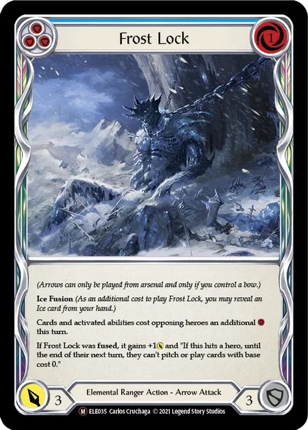 [U-ELE035]Frost Lock[Majestic]（Tales of Aria Unlimited Edition Elemental Ranger Action Arrow Attack Blue）【FleshandBlood FaB】