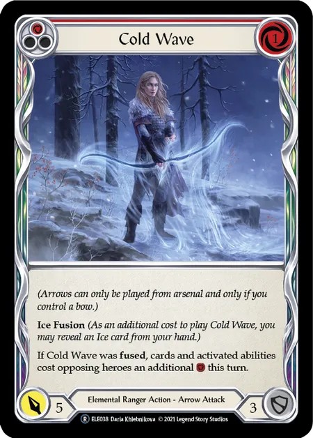 [U-ELE038-Rainbow Foil]Cold Wave[Rare]（Tales of Aria Unlimited Edition Elemental Ranger Action Arrow Attack Red）【FleshandBlood FaB】