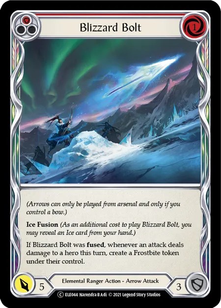 [U-ELE044-Rainbow Foil]Blizzard Bolt[Common]（Tales of Aria Unlimited Edition Elemental Ranger Action Arrow Attack Red）【FleshandBlood FaB】
