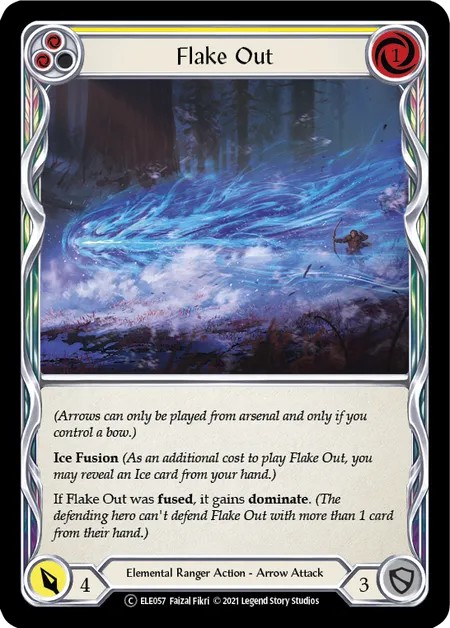 [U-ELE057]Flake Out[Common]（Tales of Aria Unlimited Edition Elemental Ranger Action Arrow Attack Yellow）【FleshandBlood FaB】