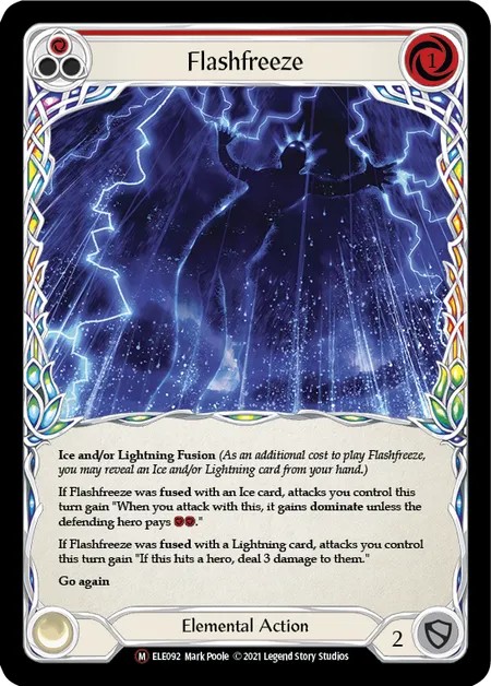 [U-ELE092]Flashfreeze[Majestic]（Tales of Aria Unlimited Edition Elemental NotClassed Action Non-Attack Red）【FleshandBlood FaB】