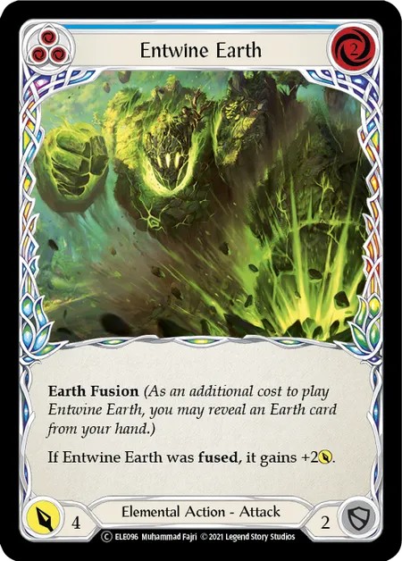 [U-ELE096-Rainbow Foil]Entwine Earth[Common]（Tales of Aria Unlimited Edition Elemental NotClassed Action Attack Blue）【FleshandBlood FaB】