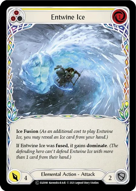 [U-ELE098]Entwine Ice[Common]（Tales of Aria Unlimited Edition Elemental NotClassed Action Attack Yellow）【FleshandBlood FaB】