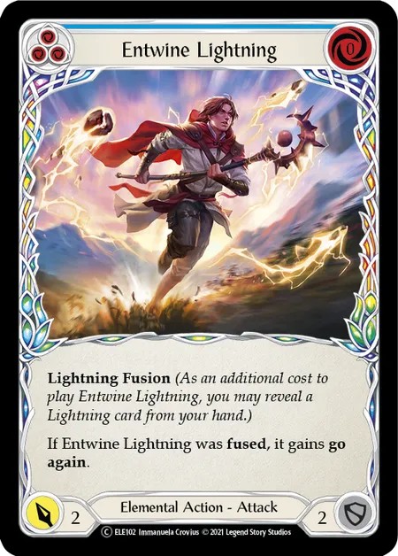 [U-ELE102-Rainbow Foil]Entwine Lightning[Common]（Tales of Aria Unlimited Edition Elemental NotClassed Action Attack Blue）【FleshandBlood FaB】
