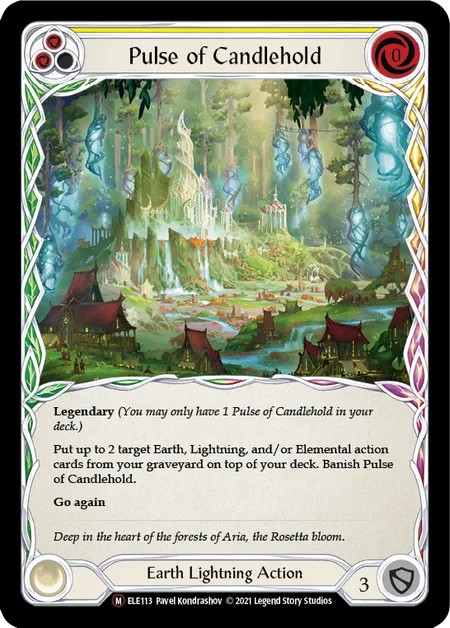 [U-ELE113-Rainbow Foil]Pulse of Candlehold[Majestic]（Tales of Aria Unlimited Edition Earth,Lightning NotClassed Action Non-Attack Yellow）【FleshandBlood FaB】