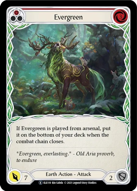 [U-ELE119]Evergreen[Rare]（Tales of Aria Unlimited Edition Earth NotClassed Action Attack Red）【FleshandBlood FaB】