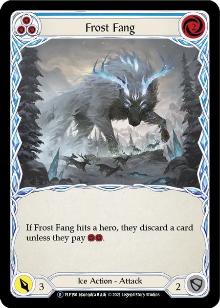[U-ELE150]Frost Fang[Rare]（Tales of Aria Unlimited Edition Ice NotClassed Action Attack Blue）【FleshandBlood FaB】