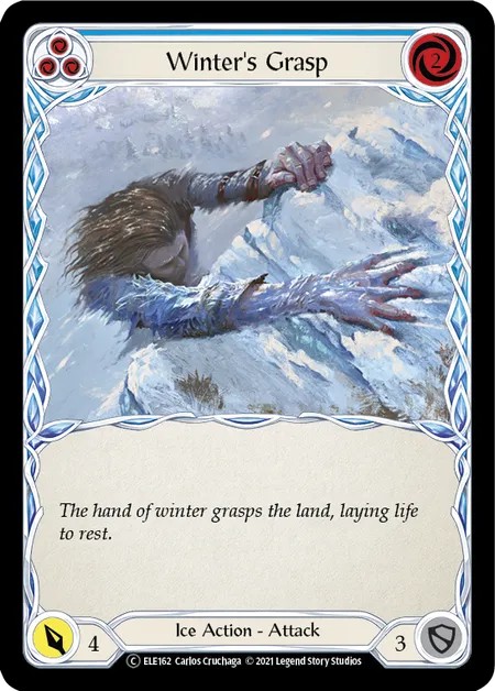 [U-ELE162]Winter’s Grasp[Common]（Tales of Aria Unlimited Edition Ice NotClassed Action Attack Blue）【FleshandBlood FaB】