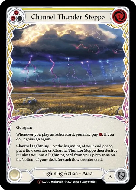 [U-ELE175-Rainbow Foil]Channel Thunder Steppe[Majestic]（Tales of Aria Unlimited Edition Lightning NotClassed Action Aura Non-Attack Yellow）【FleshandBlood FaB】