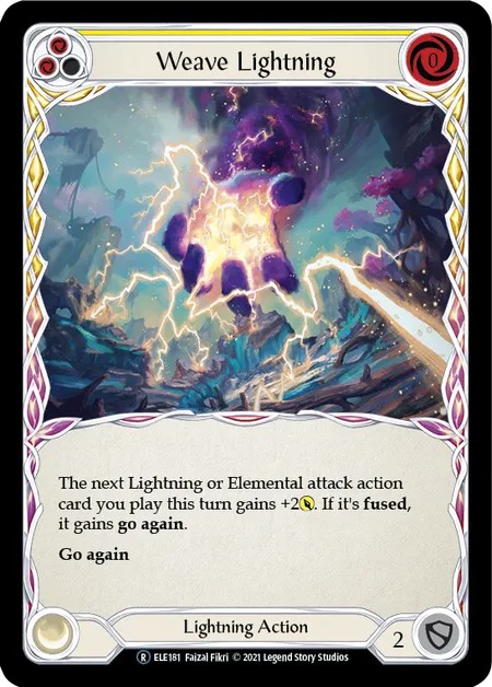 [U-ELE181-Rainbow Foil]Weave Lightning[Rare]（Tales of Aria Unlimited Edition Lightning NotClassed Action Non-Attack Yellow）【FleshandBlood FaB】