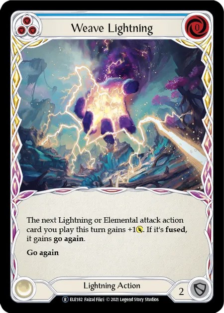 [U-ELE182]Weave Lightning[Rare]（Tales of Aria Unlimited Edition Lightning NotClassed Action Non-Attack Blue）【FleshandBlood FaB】