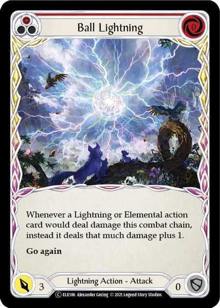 [U-ELE186-Rainbow Foil]Ball Lightning[Common]（Tales of Aria Unlimited Edition Lightning NotClassed Action Attack Red）【FleshandBlood FaB】