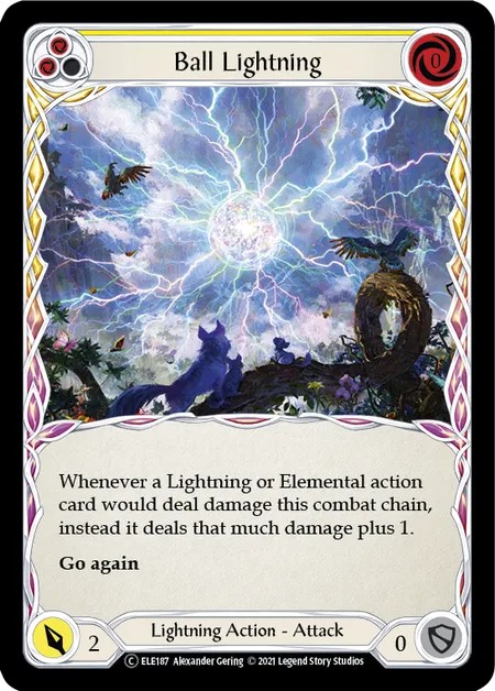 [U-ELE187-Rainbow Foil]Ball Lightning[Common]（Tales of Aria Unlimited Edition Lightning NotClassed Action Attack Yellow）【FleshandBlood FaB】