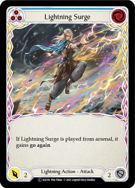 [U-ELE191]Lightning Surge[Common]（Tales of Aria Unlimited Edition Lightning NotClassed Action Attack Blue）【FleshandBlood FaB】