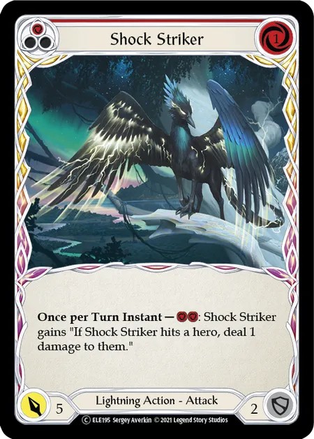 [U-ELE195]Shock Striker[Common]（Tales of Aria Unlimited Edition Lightning NotClassed Action Attack Red）【FleshandBlood FaB】