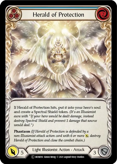 [U-MON016]Herald of Protection[Common]（Monarch Unlimited Edition Light Illusionist Action Attack Blue）【FleshandBlood FaB】
