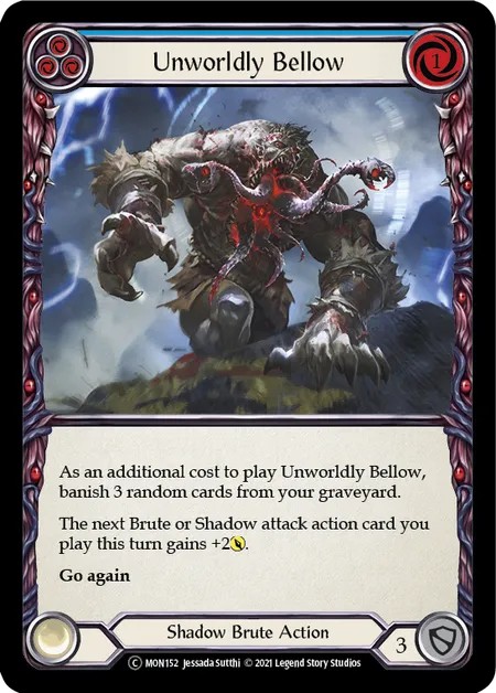 [U-MON152]Unworldly Bellow[Common]（Monarch Unlimited Edition Shadow Brute Action Non-Attack Blue）【FleshandBlood FaB】