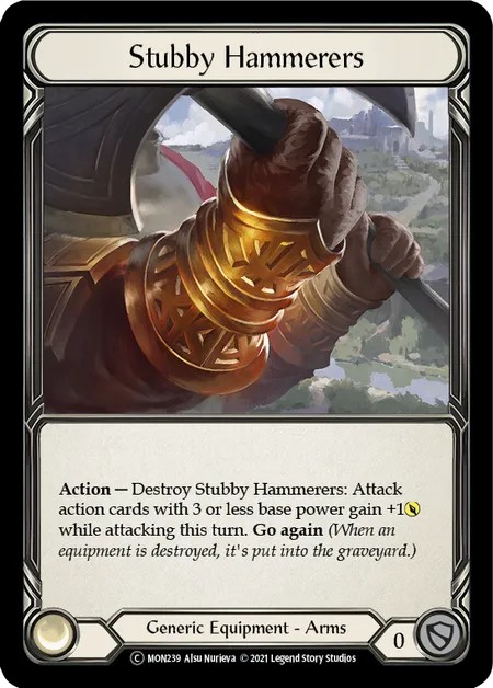 [U-MON239]Stubby Hammerers[Common]（Monarch Unlimited Edition Generic Equipment Arms）【FleshandBlood FaB】