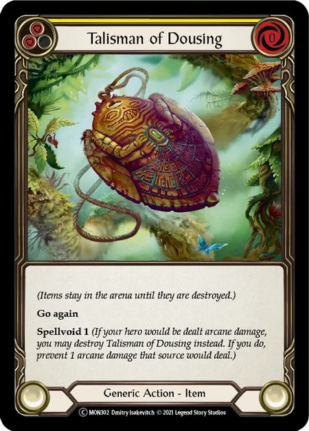 [U-MON302]Talisman of Dousing[Common]（Monarch Unlimited Edition Generic Action Item Non-Attack Yellow）【FleshandBlood FaB】