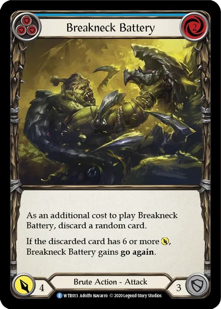 [U-WTR013]Breakneck Battery[Rare]（Welcome to Rathe Unlimited Edition Brute Action Attack Blue）【FleshandBlood FaB】