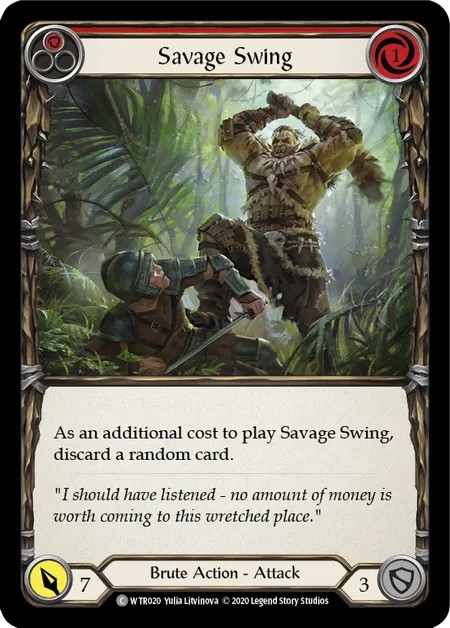 [U-WTR020]Savage Swing[Common]（Welcome to Rathe Unlimited Edition Brute Action Attack Red）【FleshandBlood FaB】