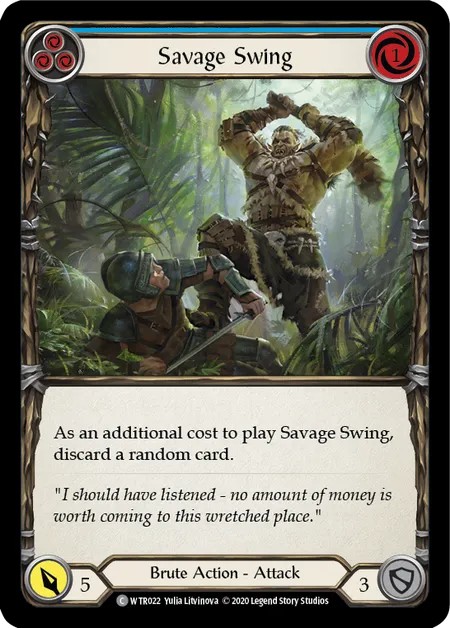 [U-WTR022]Savage Swing[Common]（Welcome to Rathe Unlimited Edition Brute Action Attack Blue）【FleshandBlood FaB】