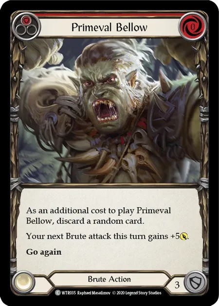 [U-WTR035]Primeval Bellow[Common]（Welcome to Rathe Unlimited Edition Brute Action Non-Attack Red）【FleshandBlood FaB】