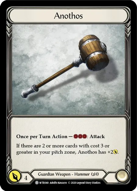 [U-WTR040]Anothos[Tokens]（Welcome to Rathe Unlimited Edition Guardian Weapon 2H Hammer）【FleshandBlood FaB】
