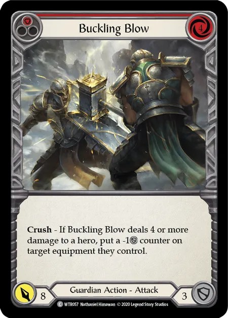 [U-WTR057-Rainbow Foil]Buckling Blow[Common]（Welcome to Rathe Unlimited Edition Guardian Action Attack Red）【FleshandBlood FaB】