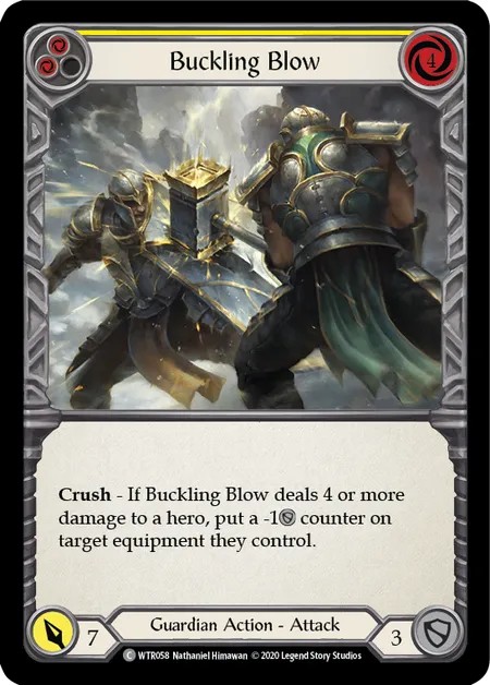 [U-WTR058]Buckling Blow[Common]（Welcome to Rathe Unlimited Edition Guardian Action Attack Yellow）【FleshandBlood FaB】
