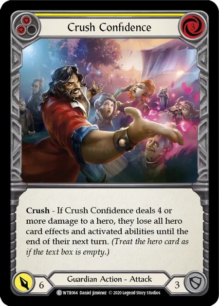 [U-WTR064-Rainbow Foil]Crush Confidence[Common]（Welcome to Rathe Unlimited Edition Guardian Action Attack Yellow）【FleshandBlood FaB】