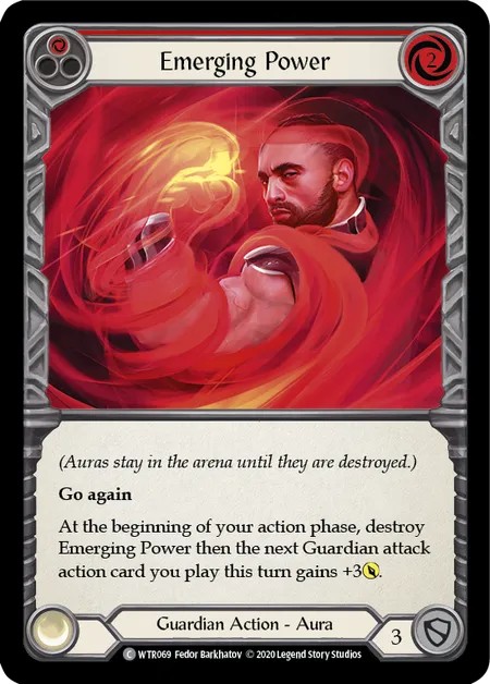 [U-WTR069]Emerging Power[Common]（Welcome to Rathe Unlimited Edition Guardian Action Aura Non-Attack Red）【FleshandBlood FaB】