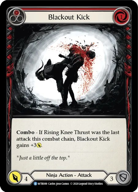 [U-WTR089-Rainbow Foil]Blackout Kick[Rare]（Welcome to Rathe Unlimited Edition Ninja Action Attack Red）【FleshandBlood FaB】