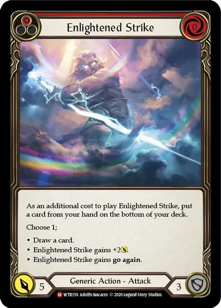 [U-WTR159-Rainbow Foil]Enlightened Strike[Majestic]（Welcome to Rathe Unlimited Edition Generic Action Attack Red）【FleshandBlood FaB】
