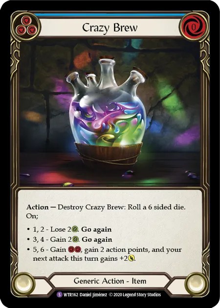 [U-WTR162]Crazy Brew[Super Rare]（Welcome to Rathe Unlimited Edition Generic Action Item Non-Attack Blue）【FleshandBlood FaB】