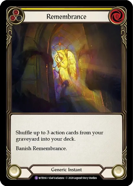 [U-WTR163-Rainbow Foil]Remembrance[Super Rare]（Welcome to Rathe Unlimited Edition Generic Instant Yellow）【FleshandBlood FaB】