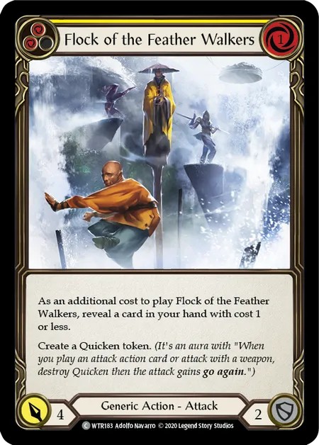 [U-WTR183-Rainbow Foil]Flock of the Feather Walkers[Common]（Welcome to Rathe Unlimited Edition Generic Action Attack Yellow）【FleshandBlood FaB】
