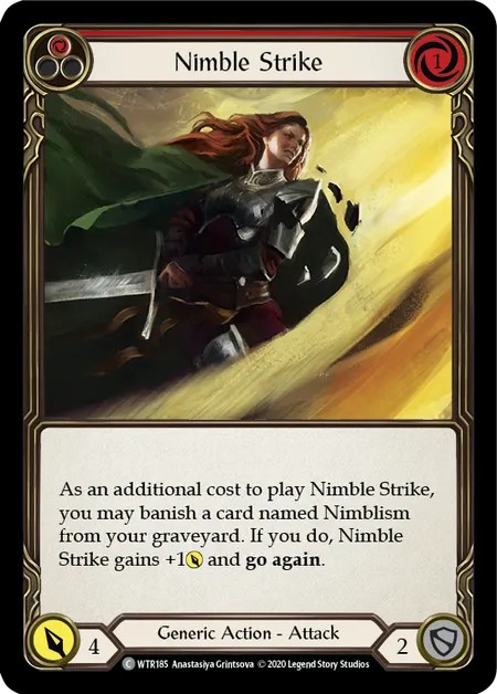 [U-WTR185-Rainbow Foil]Nimble Strike[Common]（Welcome to Rathe Unlimited Edition Generic Action Attack Red）【FleshandBlood FaB】