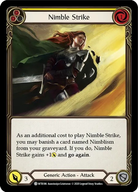 [U-WTR186]Nimble Strike[Common]（Welcome to Rathe Unlimited Edition Generic Action Attack Yellow）【FleshandBlood FaB】