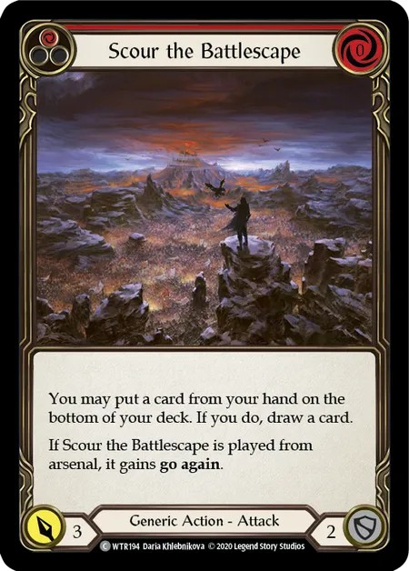 [U-WTR194-Rainbow Foil]Scour the Battlescape[Common]（Welcome to Rathe Unlimited Edition Generic Action Attack Red）【FleshandBlood FaB】