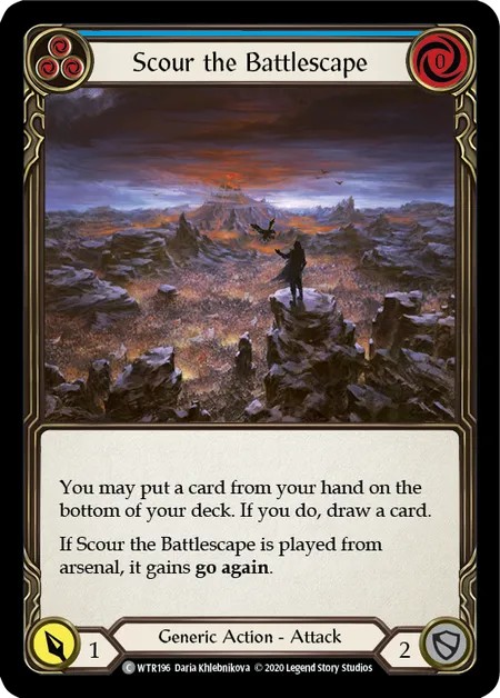 [U-WTR196-Rainbow Foil]Scour the Battlescape[Common]（Welcome to Rathe Unlimited Edition Generic Action Attack Blue）【FleshandBlood FaB】