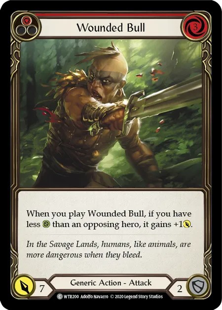 [U-WTR200]Wounded Bull[Common]（Welcome to Rathe Unlimited Edition Generic Action Attack Red）【FleshandBlood FaB】
