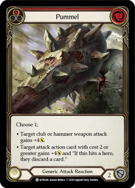 [U-WTR206-Rainbow Foil]Pummel[Common]（Welcome to Rathe Unlimited Edition Generic Attack Reaction Red）【FleshandBlood FaB】