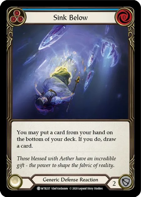 [U-WTR217]Sink Below[Common]（Welcome to Rathe Unlimited Edition Generic Defense Reaction Blue）【FleshandBlood FaB】