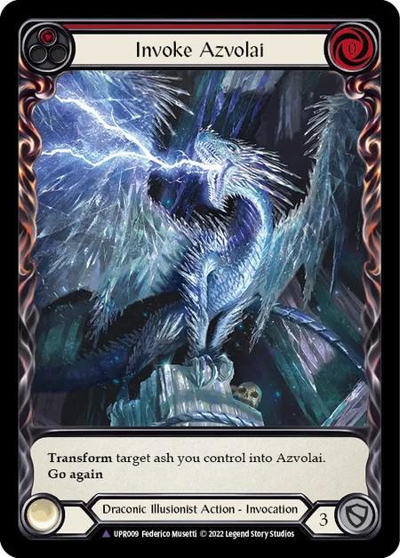 [UPR009-Cold Foil]Invoke Azvolai[Rare]（Dynasty Draconic Illusionist Action Invocation Non-Attack Red）【FleshandBlood FaB】