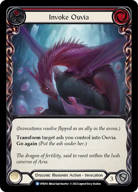 182401[UPR006-Cold Foil]Invoke Dracona Optimai[Majestic]（Dynasty Draconic Illusionist Action Invocation Non-Attack Red）【FleshandBlood FaB】